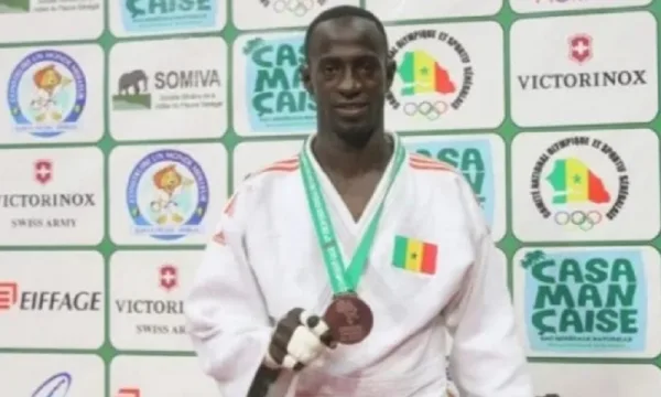 Saliou Ndiaye Senegalese judoka in competition