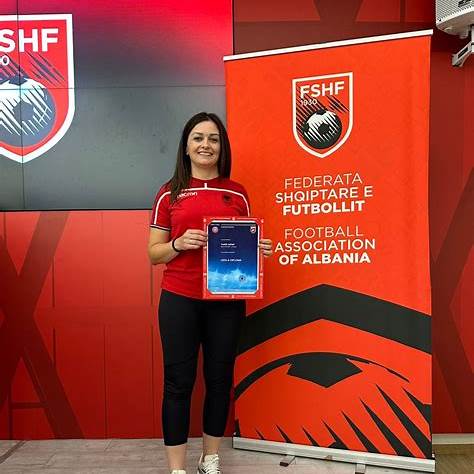 Suada Jashari Albanian football manager portrait