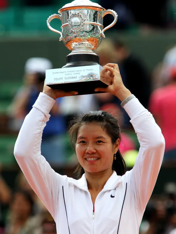 Li Yihong Chinese tennis player during match
