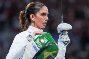 Nathalie Alibert French Olympic fencer portrait