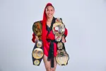Cris Cyborg posing confidently, representing her athletic and influencer persona