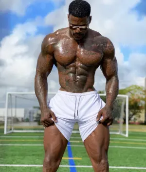 Jason Luv posing as a fitness model and musician influencer