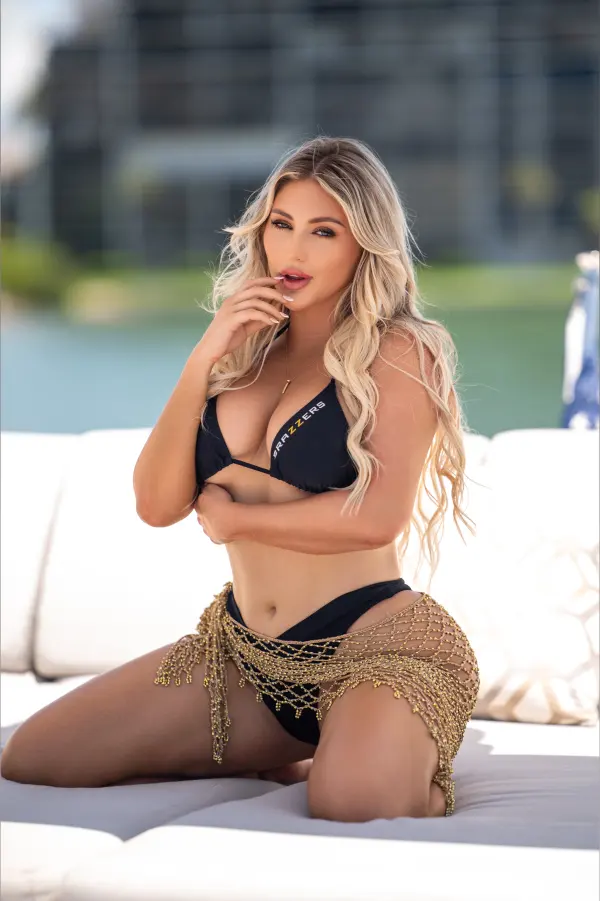 Kayley Gunner posing confidently for a lifestyle and fashion photo