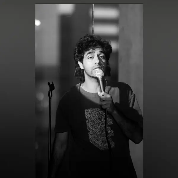 Raza Jafri, also known as razadots, performing comedy and creating digital content online.