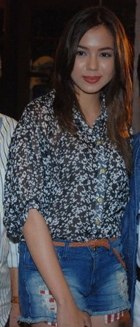 Julia Montes smiling at a media event
