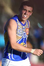 Jake Waterman playing for West Coast Eagles in AFL match