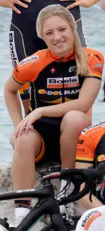 Portrait of Dutch cyclist Nicky Zijlaard on track