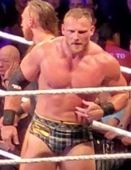 Luke Menzies during a wrestling match