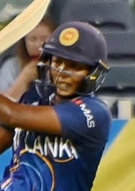 Hasini Perera batting for Sri Lanka during the 2020 ICC Women's T20 World Cup