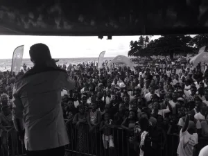 Magasco performing live on stage in Cameroon
