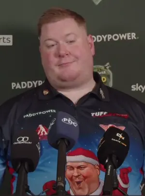 Ricky Evans during a darts competition