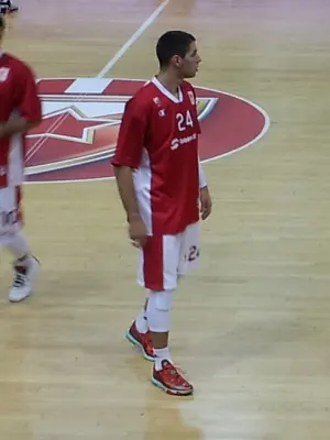 Stefan Jović playing basketball for Serbia