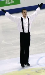 Márton Markó performing a figure skating routine