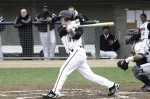 Marcus Knecht Canadian baseball player swinging bat